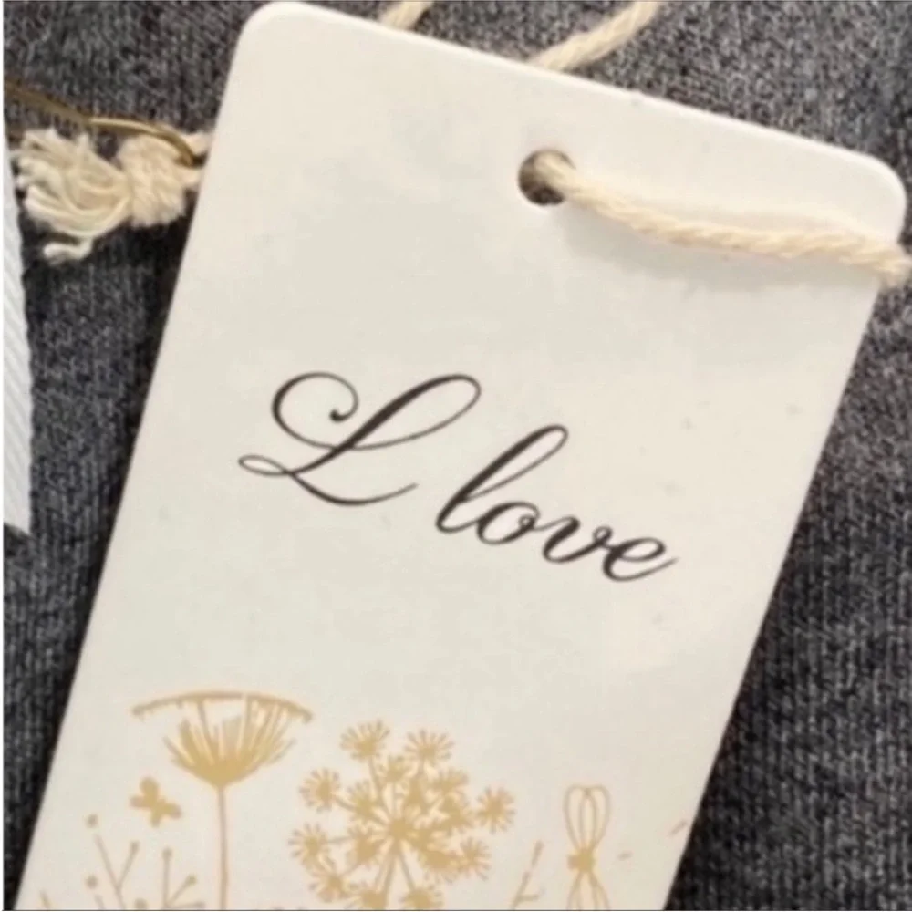 L LOVE camo short sleeve top L gray